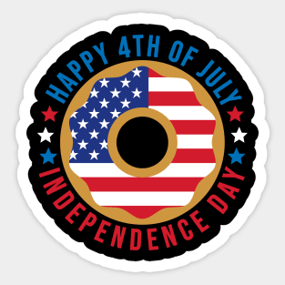 American Flag Donut / Happy Fourth of July / Independence Day Sticker